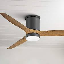 Hugger ceiling fan modern 56 52 in. 52 Hinkley Hover Matte Black Wet Led Hugger Ceiling Fan 84j83 Lamps Plus