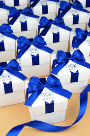 Royal Blue Wedding Favor Box Wedding Bonbonniere With Satin Etsy Wedding Favor Boxes Royal Blue Wedding Favors Personalized Wedding Favor Box