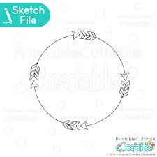 Arrow Circle Monogram Frame Free Svg Sketch File Silhouette Cricut Monogram Frame Free Svg Circle Monogram