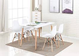 By linon home decor (3) $ 405 84 /carton $ 507.30. Amazon Com Homesailing White Wood Dining Table And 4 Chairs Set 5 Pieces Kitchen White Wooden Dining Table And 4 Retro Eiffel Plastic Chairs For Dining Room Restaurant Office Tea Room Home