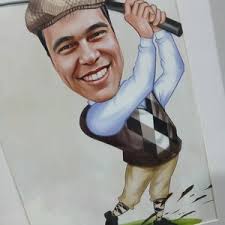 Personalized Golfer Cartoon Portrait, Custom Golfer Caricature Drawing From  Photo, Funny Golfer Caricature, Gift for Golfer