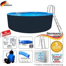 Rundpool 300 X 125 Cm Komplettset Anthrazit Pool Net