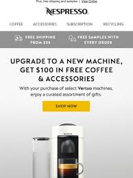 A coffee machine for free for 3 months. Nespresso 100 In Free Gifts With Your New Coffee Machine Milled