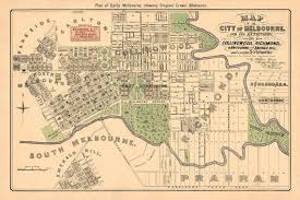 Old Plan Of Early Melbourne Map Of The City Of Melbourne Etsy Melbourne Map Map Vintage Map