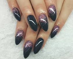 Short Black Acrylic Nails With Glitter Nail Design Fullcover Acrylic Nails Coffin Short Black Sparkle Nails Nail Designs