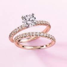 Make Your Valentine Blush This Engagement Ring Showcases French Pave Set Diamonds Set Wedding Rings Rose Gold Dream Engagement Rings Wedding Rings Engagement