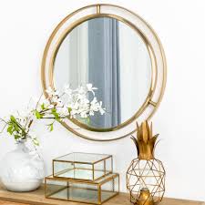 Medium oval champagne beveled glass modern mirror (36 in. Glitzhome 24 D 28 D Oversized Deluxe Round Wall Mirror Overstock 23335129