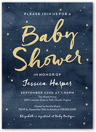 When designing baby shower invitations to inform your guests about the party, base it on a specific theme or you and your partner's personalities. Starry Watercolor Custom Baby Shower Invitations Shutterfly