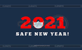 Frohes neues Jahr 2021 mit medizinischer Maske. Übelkeit | Stock  Vektorgrafik | CLIPARTO