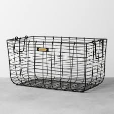 Large wired storage basket in stylish matt black with non slip feet, carry handle & scoop for easy dry:soon heated airers. Large Wire Storage Basket Black Hearth Hand With Magnolia Target
