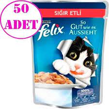 felix sigir etli yas kedi mamasi 100 gr 50 adet amazon pet center somon kedi konserve