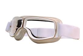 Aviator Goggles T2 White Gold Clear Aviator Goggles Motorcycle Goggles Goggles