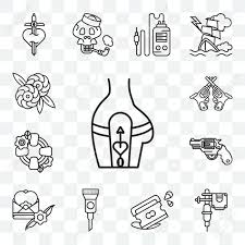 I am a tattoo artist who has been working to be the best i can be for some years now. Set Of 13 Transparent Editable Icons Such As Tattoo Tattoo Machine Razor Ink Envelope Gun Lifesaver Revolvers Flowers Web Ui Icon Pack Royalty Free Cliparts Vectors And Stock Illustration Image 111896133