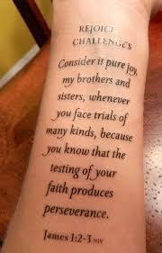 This Is The First Time I Ve Seen A Tattoo Of James 1 2 3 Bible Verse Tattoos Verse Tattoos Scripture Tattoos