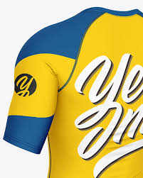 Download Compression T Shirt Mockup Back Half Side View In Apparel Mockups On Yellow Images Object Mockups