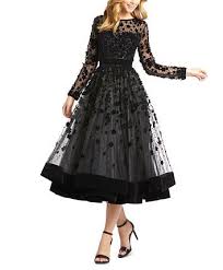 Mac Duggal Floral Embellished Fit Flare Midi Dress Reviews Dresses Women Macy S In 2020 Tea Length Cocktail Dresses Applique Cocktail Dress Floral Cocktail Dress
