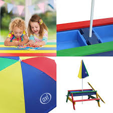 Ein solcher spieltisch ist der stimo24 sand & wasser. 2in1 Kinder Picknicktisch Und Sand Wasser Spieltisch Nick Holz Regenb