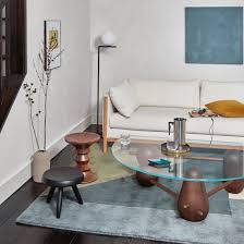 Industrial style with steel metal legs. China 2020 Original Design Geometric Cube Mesh Black Tea Several Combination Light Luxury Simple Set Of A Few Round Square Modern Art Glass Edge China Furniture Coffee Table