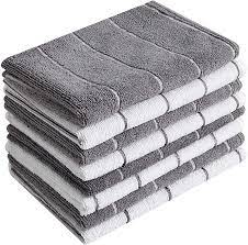 Maybe you would like to learn more about one of these? Amazon Com Microfiber Kitchen Towels Super Absorbent Soft And Solid Color Dish Towels 8 Pack Stripe Designed Grey And White Colors 26 X 18 Inch Home Kitchen