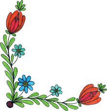 Flowers Drawing Corner Chalk drawing floral design elements vector.