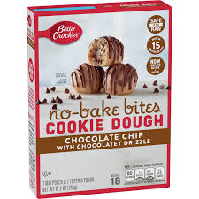 Betty crocker™ chocolate chip cookie mix. Betty Crocker No Bake Bites Cookie Dough Chocolate Chip With Chocolatey Drizzle Bettycrocker Com