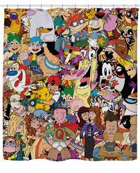 Totally 90s Shower Curtain Cartoon Character Tattoos Cartoon Wallpaper Cartoon Wallpaper Iphone