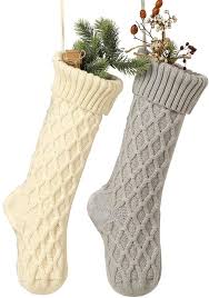 Free personalization on all gifts. Free Yoka Cable Knit Christmas Stockings Kits Solid Color White And Red Classic Decorations 18 Set Of 2 Stockings Holders Christmas Urbytus Com
