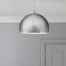 B Q Horizon Silver Chrome Effect Domed Pendant Light Shade Departments Diy At B Q Bathroom Light Shades Vanity Light Shade Kitchen Light Shades
