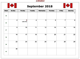 September 2018 Calendar Canada September Calendar 2018 September Calendar Calendar
