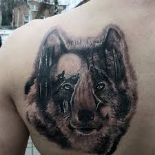 Optical Illusion Male Wolf Back Tattoo Ideas Back Tattoos For Guys Tattoo Designs Men Small Back Tattoos