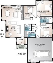 The laundry room is conveniently located in between the master suite and the 2 car garage. Hpm Home Plans Home Plan 728 32843 In 2021 House Plans Ranch House Plans Small House Plans