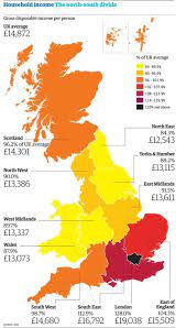 Julian hodge, wellington, new zealand. Map Of The Uk Income Which Shows The Clear North South Divide Mapporn