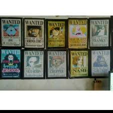 Harga buronan bounty kelompok bajak laut topi jerami one piece setelah peristiwa di dressrosa mugiwara no luffy berhasil mengalahkan salah satu anggota ouka shichibukai yaitu donquixote doflamingo dan semua anggota kelompok bajak laut mugiwara telah. Paket Poster Buronan Kru Topi Jerami 10lbr Laminating Shopee Indonesia