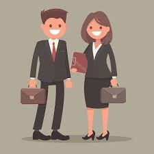 Business man and woman clipart. Businessman And Businesswoman Office Workers Man And A Woman At Work Clipart Image