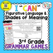 3rd Grade Grammar Game Figurative Language Shades Of Meaning Grammar Games Adjectives Context Clues