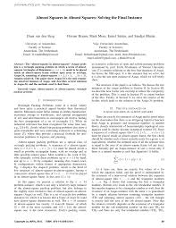 PDF) Almost Squares in Almost Squares: Solving the Final Instance