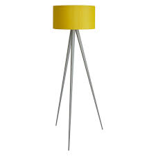 The combination of materials and tones used manage to transmit to the environments a peaceful and bright climate. Yves Grey Metal Floor Lamp With Yellow Shade Grey Tripod Floor Lamp Metal Floor Lamps Yellow Floor Lamps