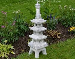 Garden Lantern 18 Tall Simple Japanese Stone Style Lantern Hypertufa Sculpture Lightweight Concrete Handmade Pagoda Garden Art In 2021 Garden Lanterns Japanese Garden Lanterns Japanese Rock Garden