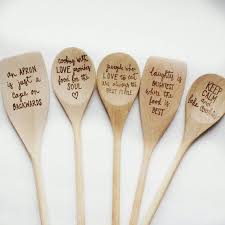 Wood Burned Spoons Kitchen Spoons Custom Wooden Spoon Gifts For Her Spoons With Sayings Ki Wood Burn Spoons Wood Burning Crafts Personalized Kitchen Gifts