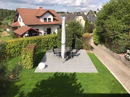 Neugestaltung Aussenanlage Hier Grosse Sonnenterrasse Baustoffe Bau Aussenanlagen
