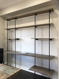 Hemingway Wall Mounted Floor To Ceiling Wall Mount Built In Etsy Wall Bookshelves Shelving Wood Bookshelves