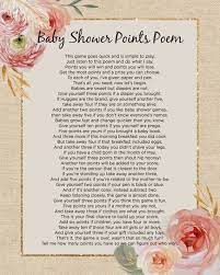 Baby Shower Game Baby Shower Points Poem Baby Girl Rustic Etsy Baby Shower Poems Baby Shower Pictures Sparkle Baby Shower