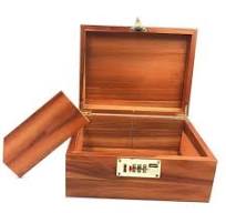 Large Wooden Box Decorative Acacia Wooden Storage Box Code Lock with  partition