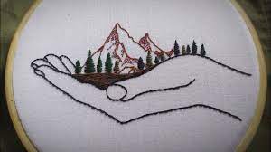 Big collection with different styles and types designs. Mountain Embroidery Pattern Embroidery For Begginers Hoop Wall Art Embroidery For Begginers Youtube