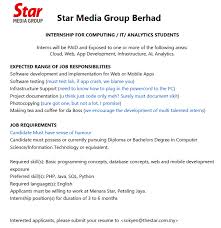 Flawless balance sheet and overvalued. Star Media Group Berhad Internship For Computing It Analytics Students