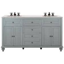 Home Decorators Collection Hamilton 61 In W X 22 In D Double Bath Vanity In Grey With Granite Vanity Top In Grey With White Sink 10806 Vs61h Gr Granite Vanity Tops Marble Vanity Tops