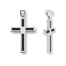 Sterling Silver Women S Black Onyx Cross Necklace Applesofgold Com Cross Pendant Cross Necklace Black Onyx