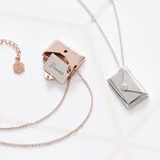 Custom Envelope Locket Necklace Personalised Jewellery Necklaces Diamond Bar Necklace Locket Necklace
