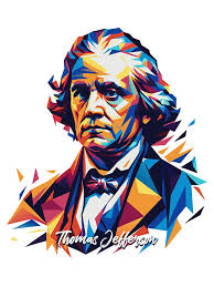 Thomas Jefferson Portrait Pop Art by Vector Artnesia