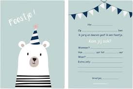 Bol Com Uitnodiging Kinderfeestje Beer Feesthoedje Meisje Jongen Uitnodiging
